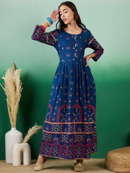 Women Party Wear Maxi Length Ethnic Gown Dress