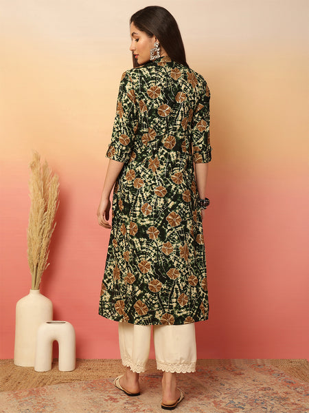 Women Rayon Casual Wear Printed Kurta