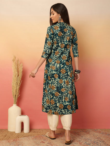 Women Rayon Casual Wear Printed Kurta