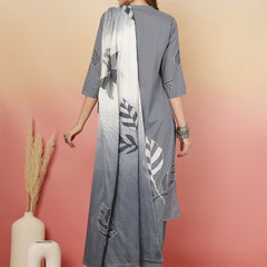 ANAISA Women Cotton Placement Print Straight Kurta with Trouser & Dupatta