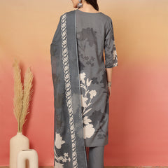 Women Cotton Printed Patch Work Kurta with Trouser & Dupatta
