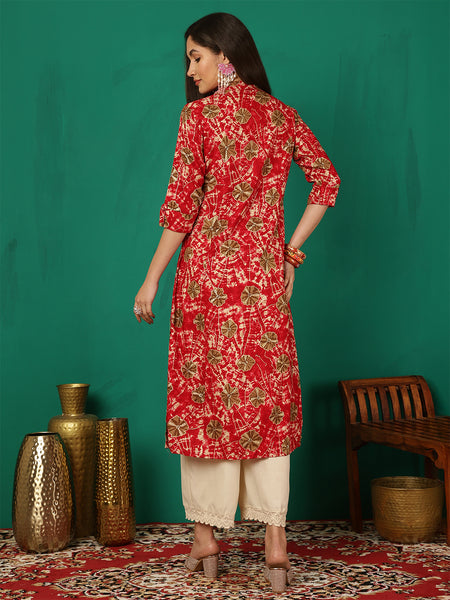 Women Rayon Casual Wear Printed Kurta
