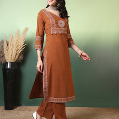 Women Cotton Bandhani Printed Kurta with Trouser & Dupatta