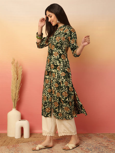 Women Rayon Casual Wear Printed Kurta