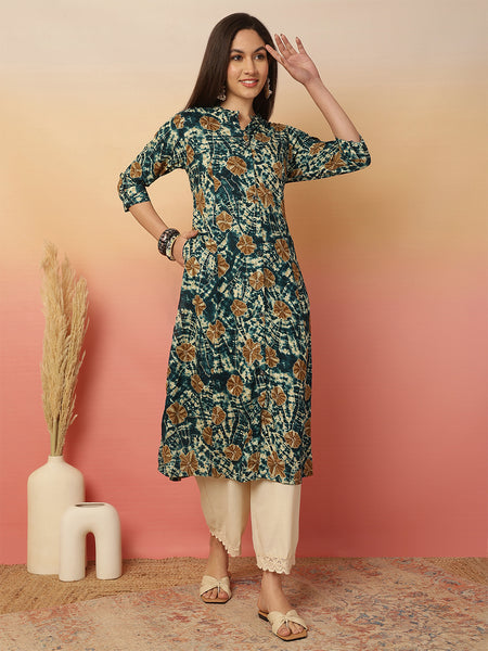Women Rayon Casual Wear Printed Kurta