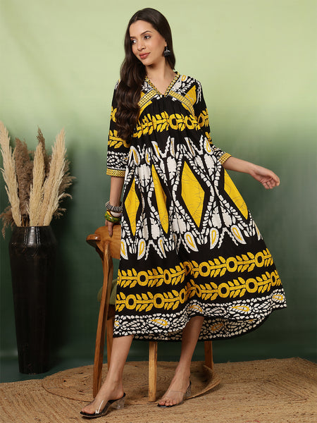 Women Cotton A-line Long Dress