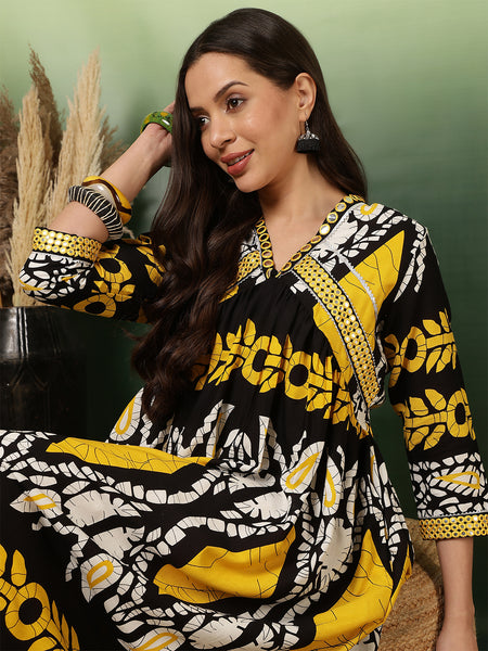 Women Cotton A-line Long Dress