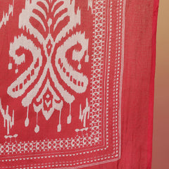 Sangira Women Cotton Printed V-neck, Straight Kurta with Trouser & Dupatta