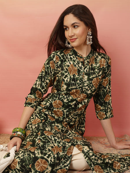 Women Rayon Casual Wear Printed Kurta