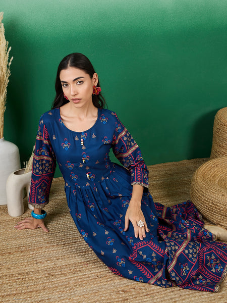 Women Party Wear Maxi Length Ethnic Gown Dress