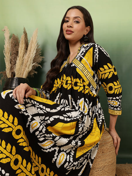 Women Cotton A-line Long Dress