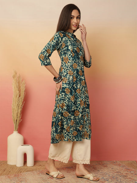Women Rayon Casual Wear Printed Kurta