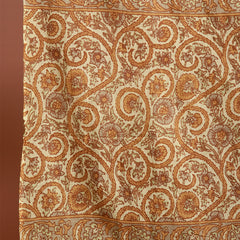 Women Beige Printed Anarkali Kurta With Pant & Dupatta
