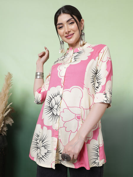 Women Blue Floral Printed Top