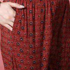 Women Black Block Printed Kurta with Trouser & Dupatta