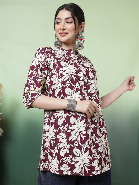 Women Blue Floral Printed Top