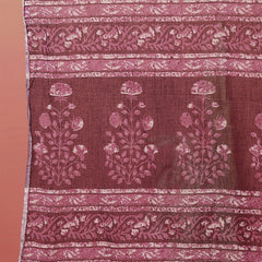 Women Purple Block Printed Front Slit Kurta With Palazzo Pant & Dupatta