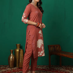 Women Cotton Printed Patch Work Kurta with Trouser & Dupatta