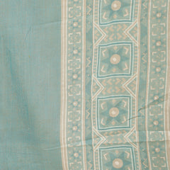 Women Sky blue Cotton Floral Printed Kurta With Trouser & Dupatta