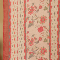 Women Pink Cotton Printed Kurta with Trouser & Dupatta