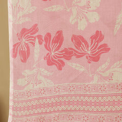 Women Pink Cotton Embroidery Kurta With Trouser & Dupatta