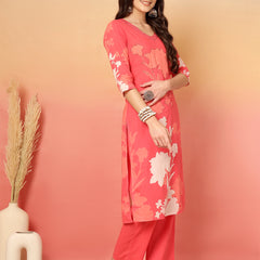 Women Cotton Printed Patch Work Kurta with Trouser & Dupatta