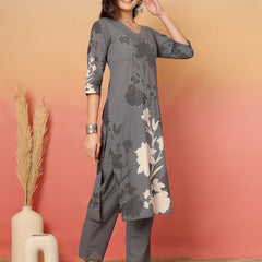 Women Cotton Printed Patch Work Kurta with Trouser & Dupatta